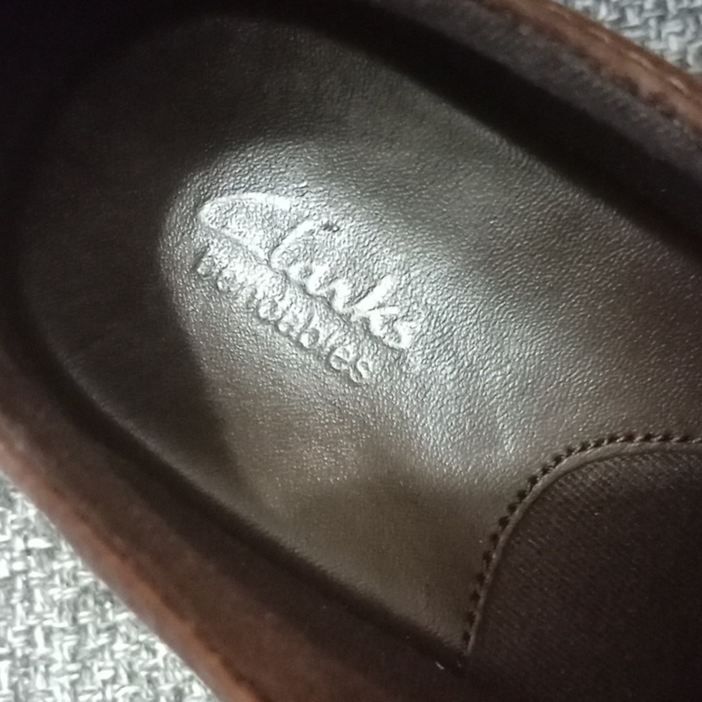 Clarks Brown Heeled Boots with Buckle Strap - Picture 2 of 9